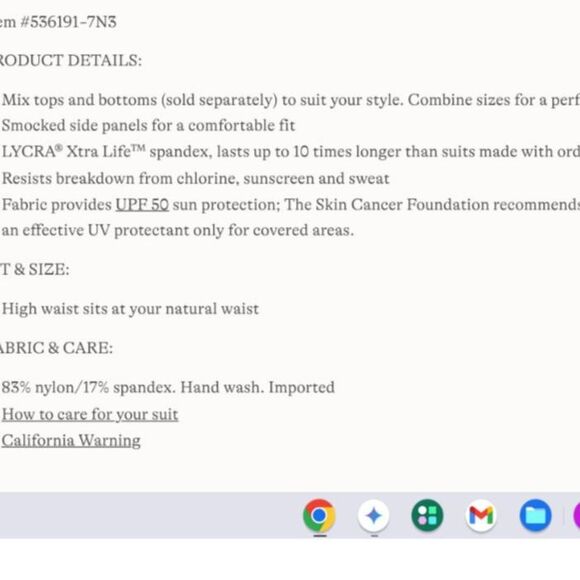 Lands' End Bikini Swimsuit 2x xxl black paisley - Picture 7 of 7